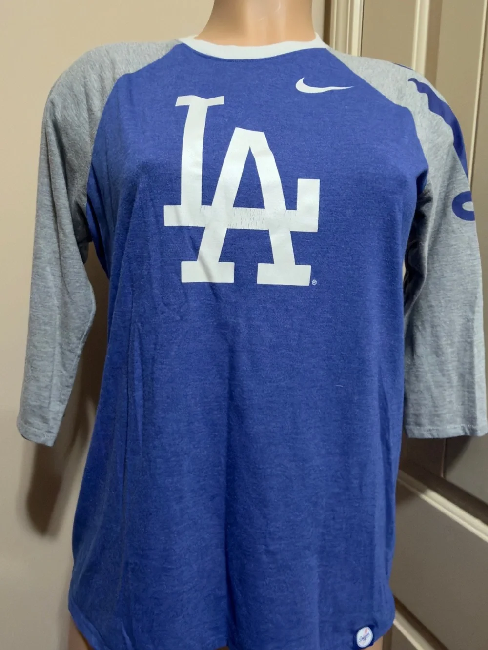 Nike Royal Blue & Gray LA Dodgers Logo Long Sleeve Tee